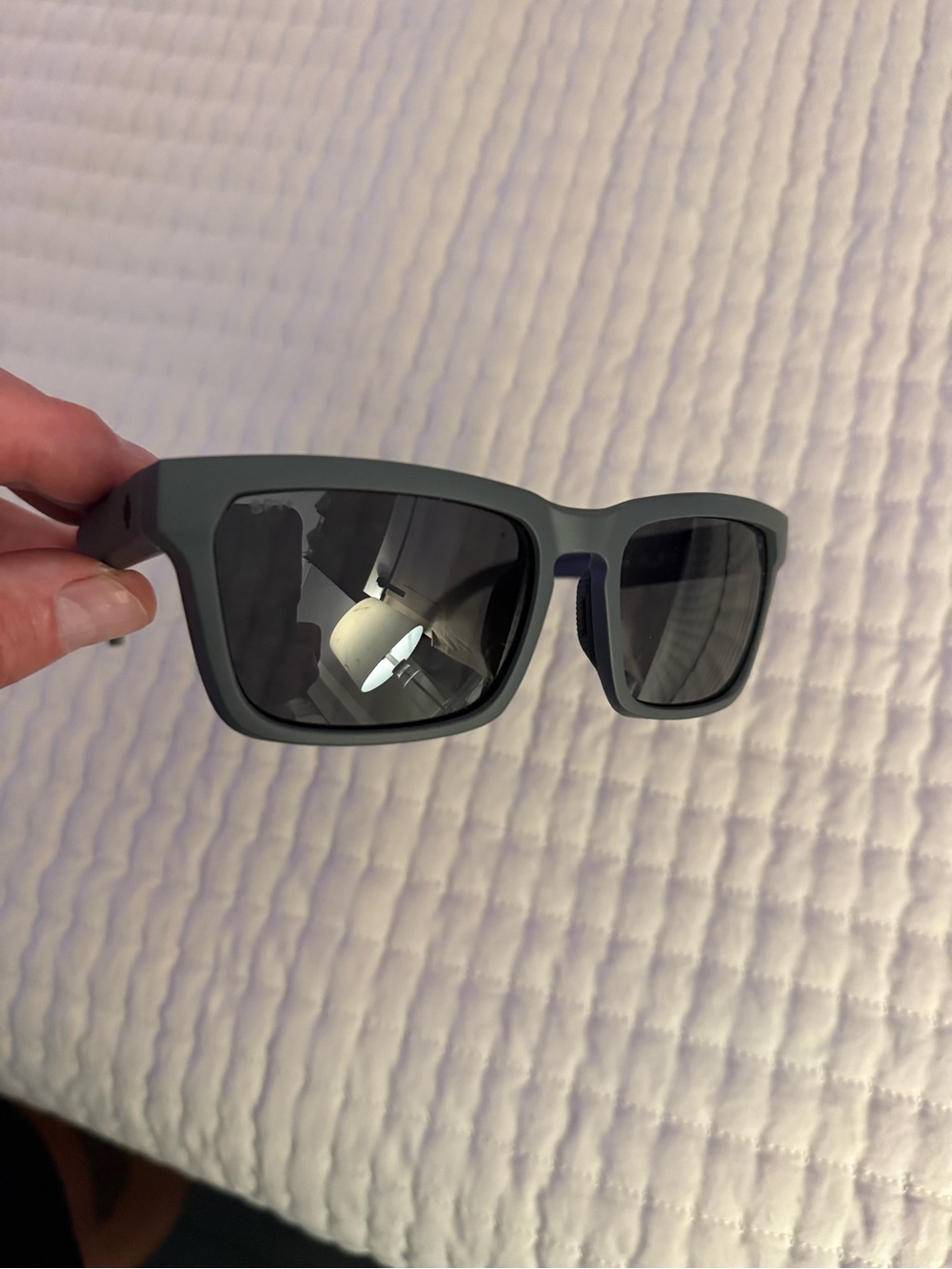 SPY Helm Men's Matte Gray Frame Sunglasses with Dark Lenses